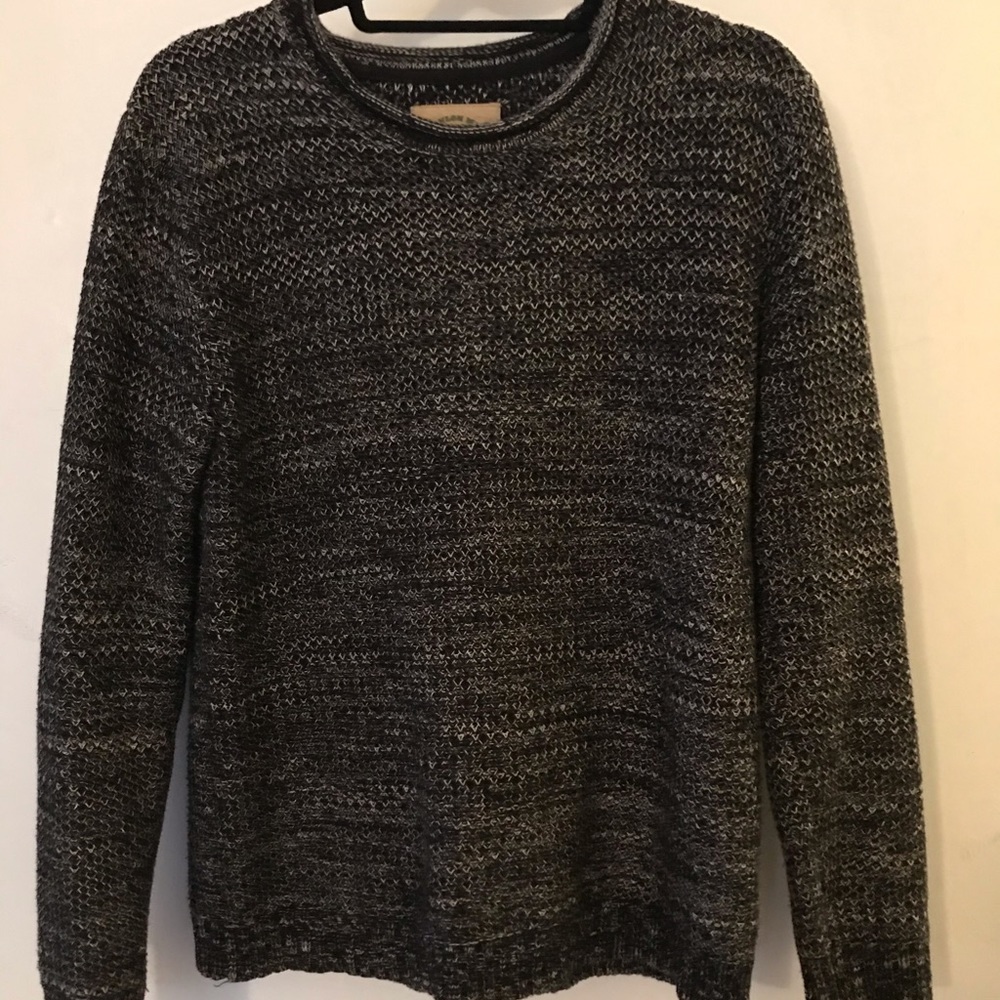 urban outfitters black and white stitched sweater